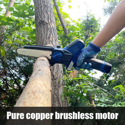 Mini Cordless 6 Inch Lithium Electric Chainsaw With Oil Pump Light Battery Chainsaw For Wood Trimming