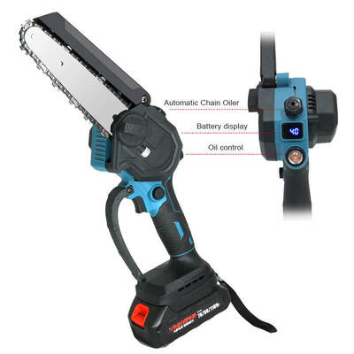 6 Inch Lithium Electric Chainsaw With Pump Oil Lightweight Cordless Mini Chainsaw For Wood Cutting