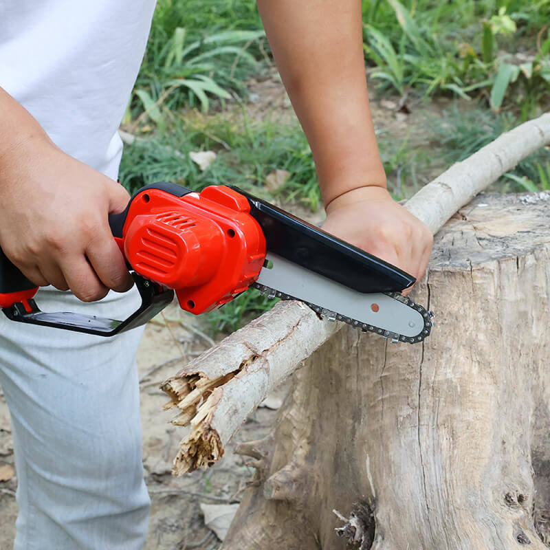 6-Inch Cordless Chainsaw with 21V Battery Brushless Rechargeable Lithium Long Lifetime Long Guide Bar Size